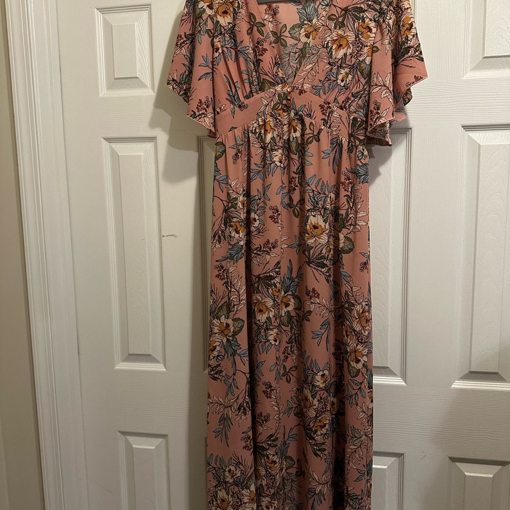 Floral Pink Maxi Dress